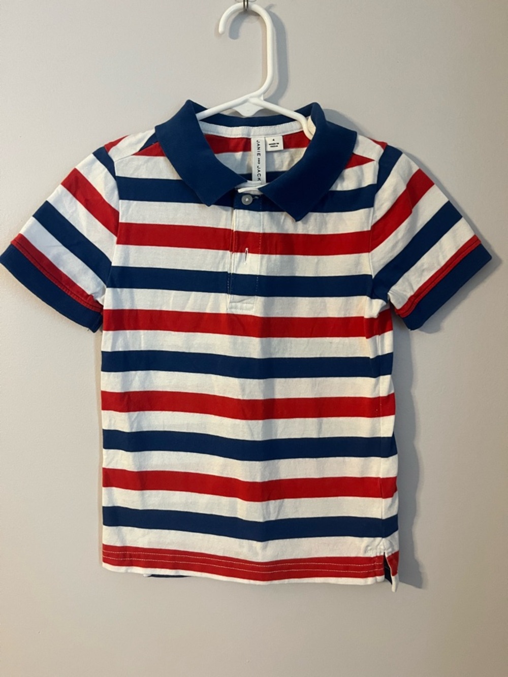 Janie &Jack boys Striped Polo Shirt - Red, Navy & White